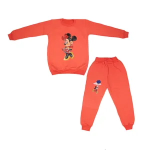 ست سویشرت و شلوار دخترانه مدل دورس تو کرک چاپ دیجیتال میکی موس رنگ گلبهی