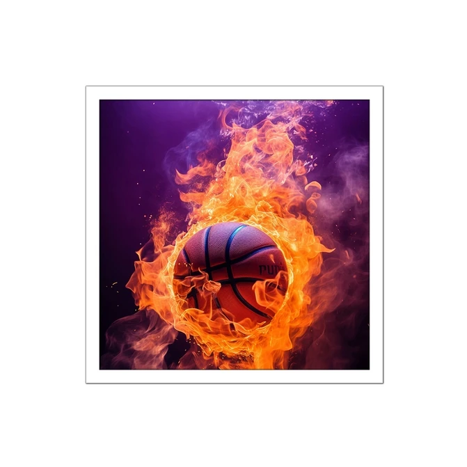 تابلو نوری بکلیت طرح توپ بسکتبال و آتش مدل W-MID-16453