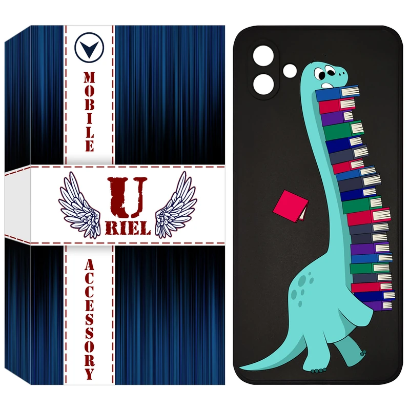 کاور یوریل مدل KSH کد 17 طرح دایناسور کتابخوان مناسب برای گوشی موبایل سامسونگ Galaxy A05
