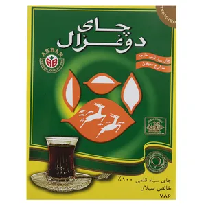 چای سیاه قلمی دو غزال مقدار 450 گرم