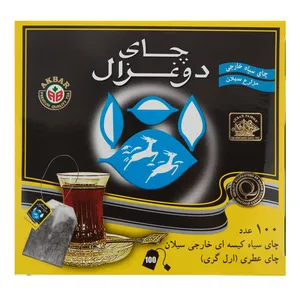 چای کیسه ای دو غزال مدل Earl Grey بسته 100 عددی