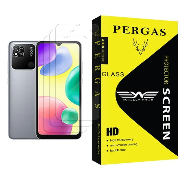 محافظ صفحه نمایش وایلی نایس مدل Pergas Glass MIX003 مناسب برای گوشی موبایل شیائومی Redmi 10A بسته سه عددی