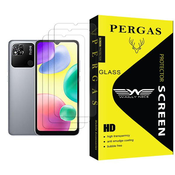 محافظ صفحه نمایش وایلی نایس مدل Pergas Glass MIX003 مناسب برای گوشی موبایل شیائومی Redmi 10A بسته سه عددی