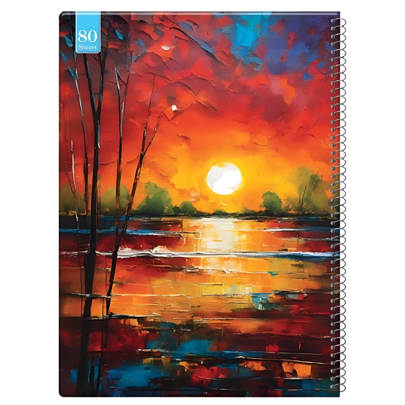 دفتر مشق 80 برگ مدل مجلد طرح طبیعت کد 113964