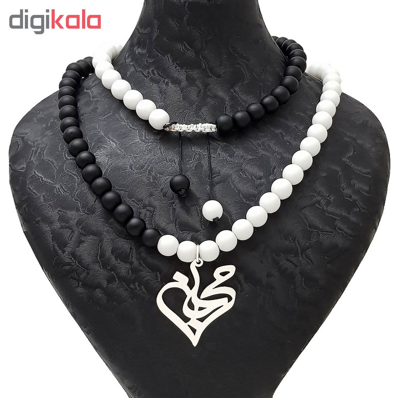 گردنبند نقره طرح اسم مرجان کد 340