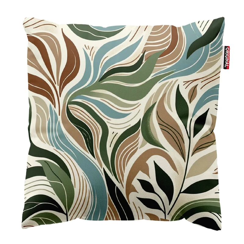 کوسن پاد آفرین مدل فانتزی طرح گل و برگ کد PK301980 سایز 30*30 سانتی متر