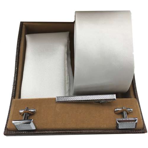 ست کروات هکس ایران مدل AF-FUL SET-WT SMP مجموعه 4 عددی