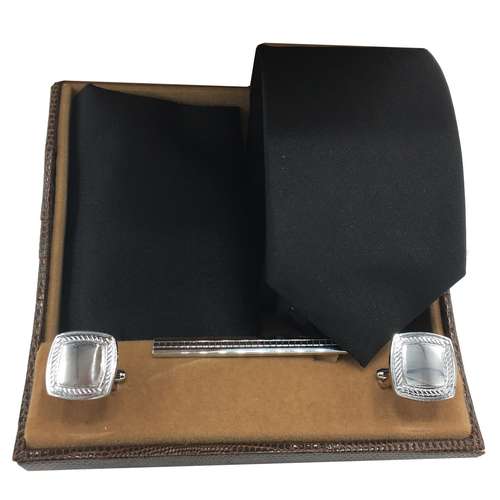 ست کروات هکس ایران مدل AF-FUL SET-BLK SMP مجموعه 4 عددی