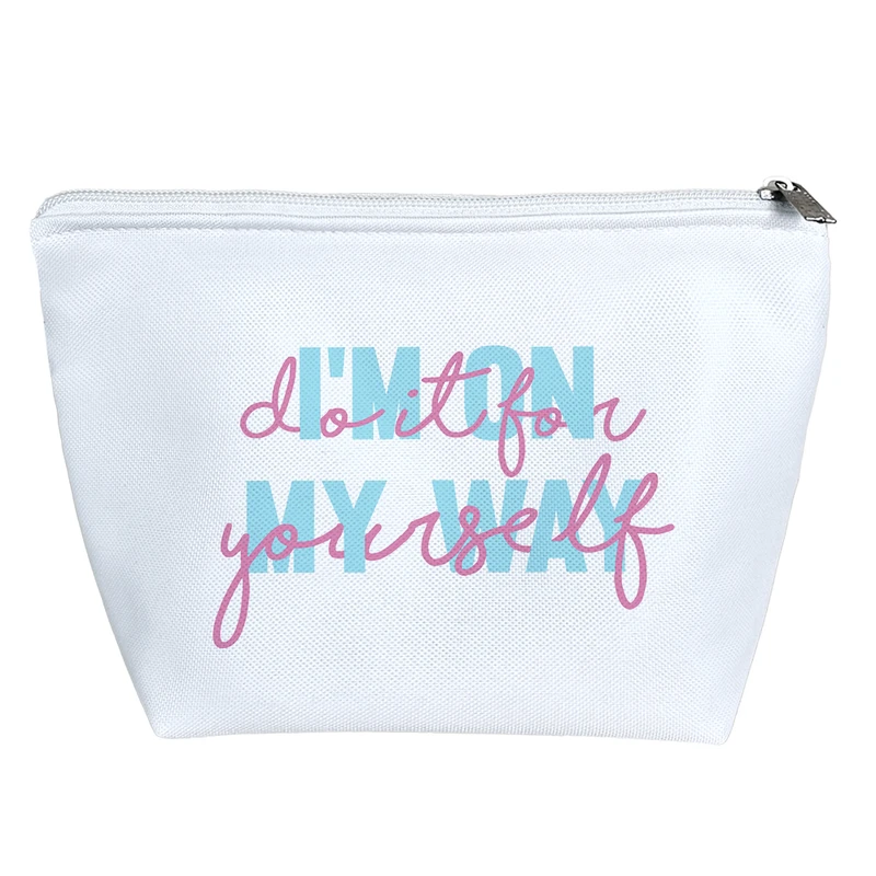 کیف لوازم آرایش دخترانه خندالو مدل جمله انگیزشی کد H543