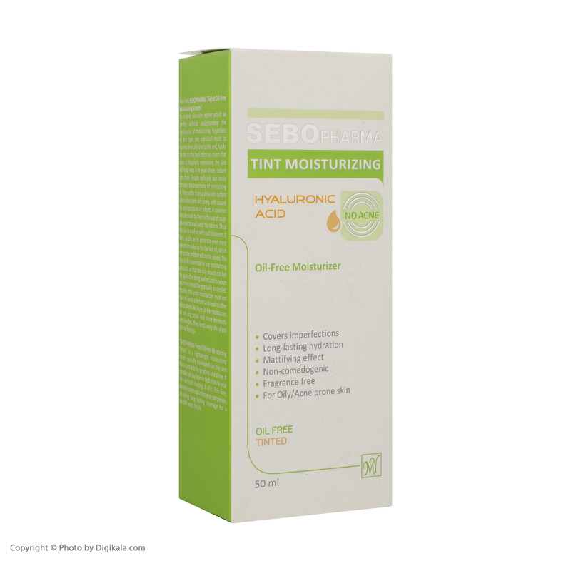 کرم مرطوب کننده رنگی مای سری سبوفارما مدل oil free حجم 50 میلی لیتر