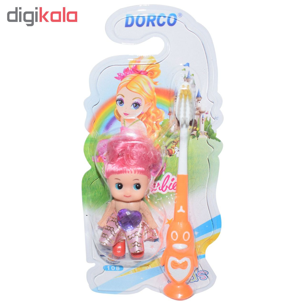 مسواک کودک دورکو مدل Barbie 108 به همراه عروسک مسواک کودک دورکو مدل Barbie 108 به همراه عروسک