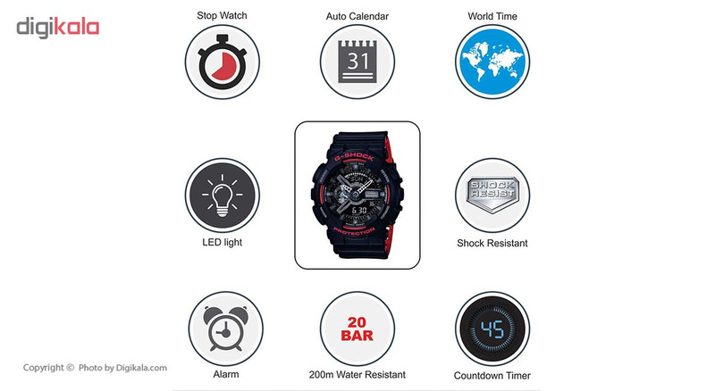 ساعت مچی دیجیتال کاسیو مدل GA-110HR-1ADR