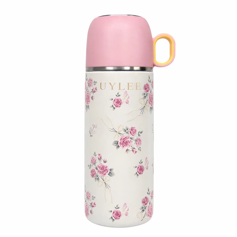 تراول ماگ یولی مدل گلدار لیوان دار گنجایش 0.32 لیتر