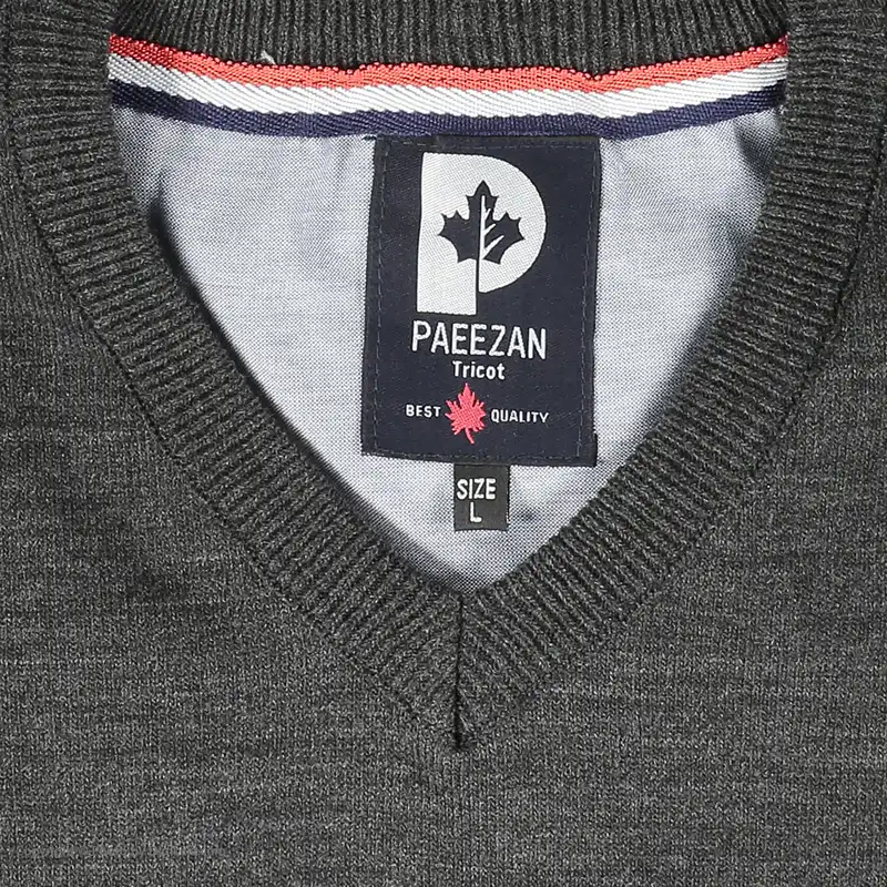 پلیور مردانه پاییزان مدل P700 ملانژ رنگ زغالی