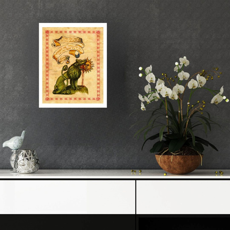 پوستر مدل  شیر سبز که خورشید را فروریخته  