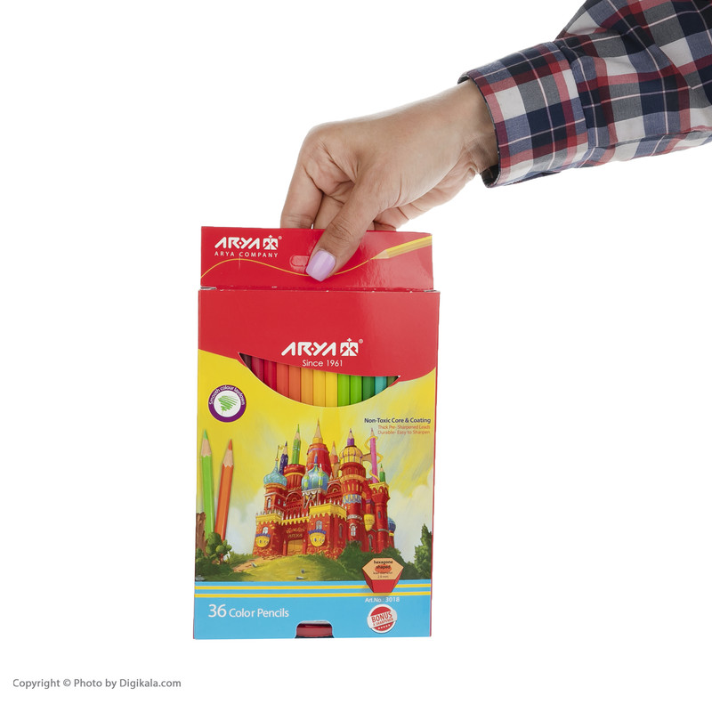 مداد رنگی 36 رنگ آریا مدل 3018-2
