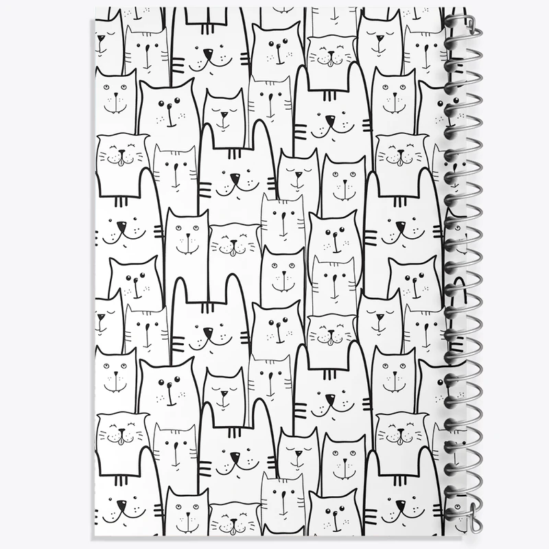 دفتر مشق 50 برگ خندالو طرح پترن گربه کد N376