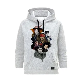 هودی زنانه مدل جانی دپ کد M146 رنگ طوسی