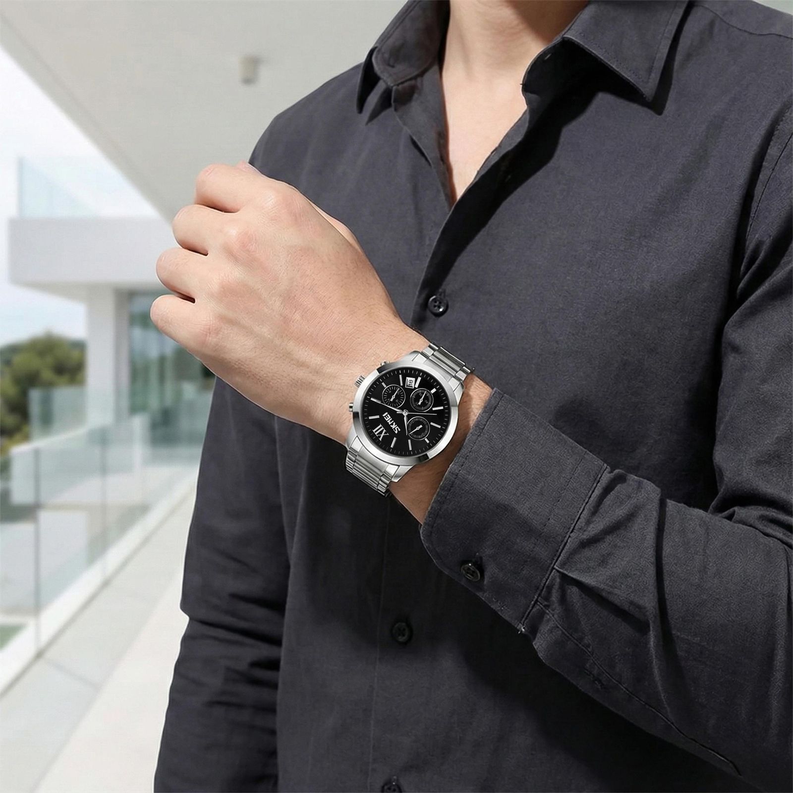 ساعت مچی عقربه‌ای مردانه اسکمی مدل 9097 BK -  - 2