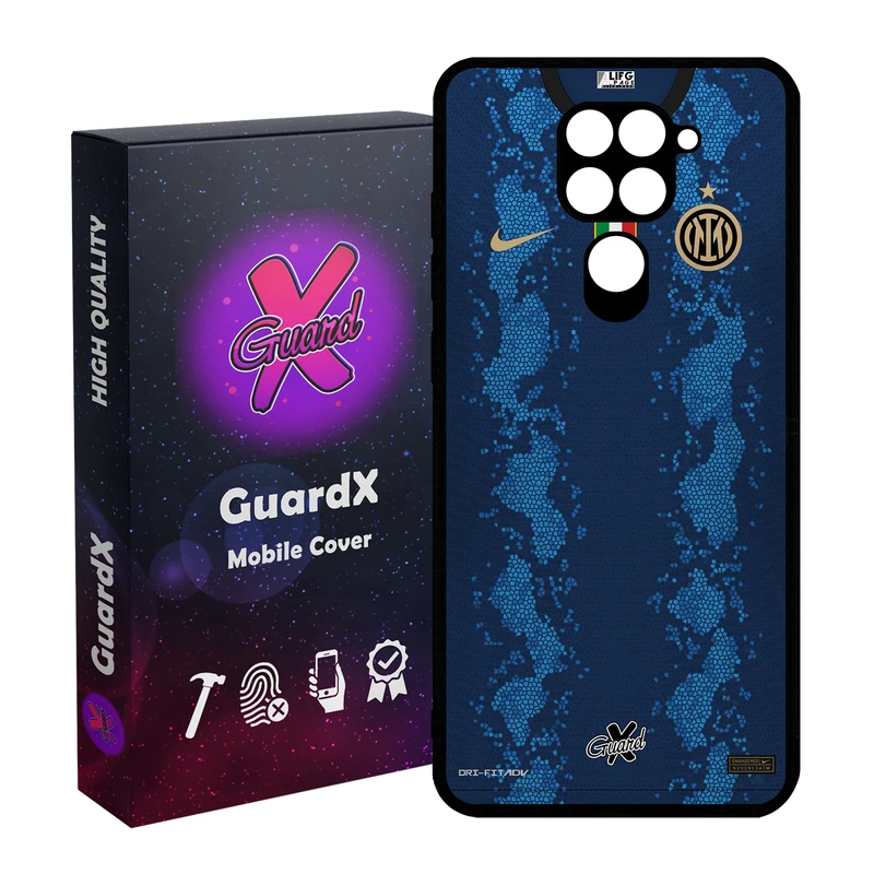 کاور گارد ایکس طرح Inter Milan مدل Glass10400 مناسب برای گوشی موبایل شیائومی Redmi Note 9