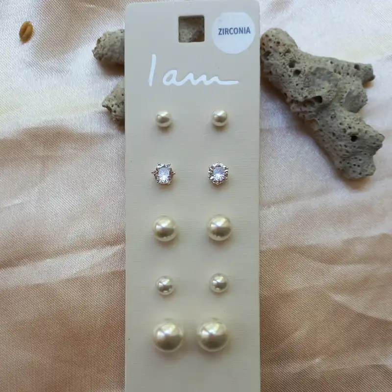 گوشواره زنانه آی ام مدل SMR 095 مجموعه 5 عددی