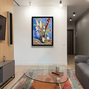 تابلو مدل نقاشی امپرسیونیستی گلدان گل