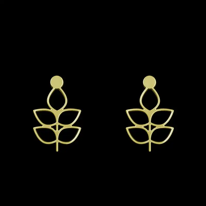 گوشواره طلا 18 عیار زنانه مدوپد مدل برگ کد GA1-16005