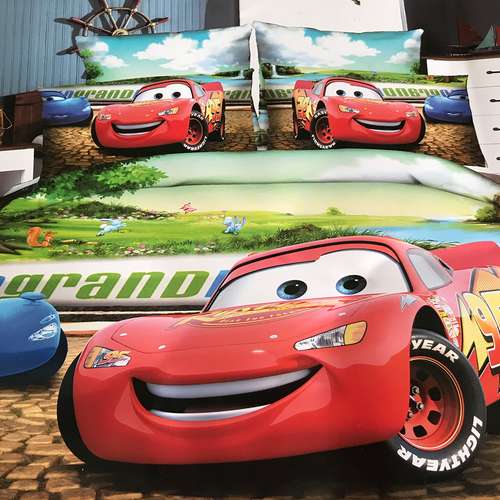 ملحفه رو تختی سرویس خواب نوجوان مدل CARS تک نفره 2 تکه