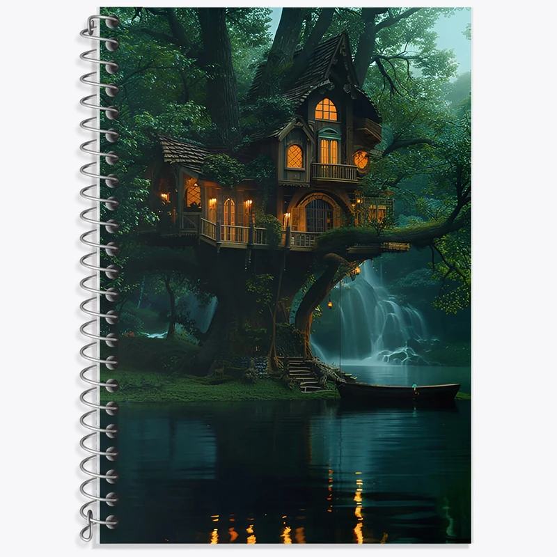 دفتر زبان 50 برگ خندالو مدل سه خط طرح خانه کد F6357