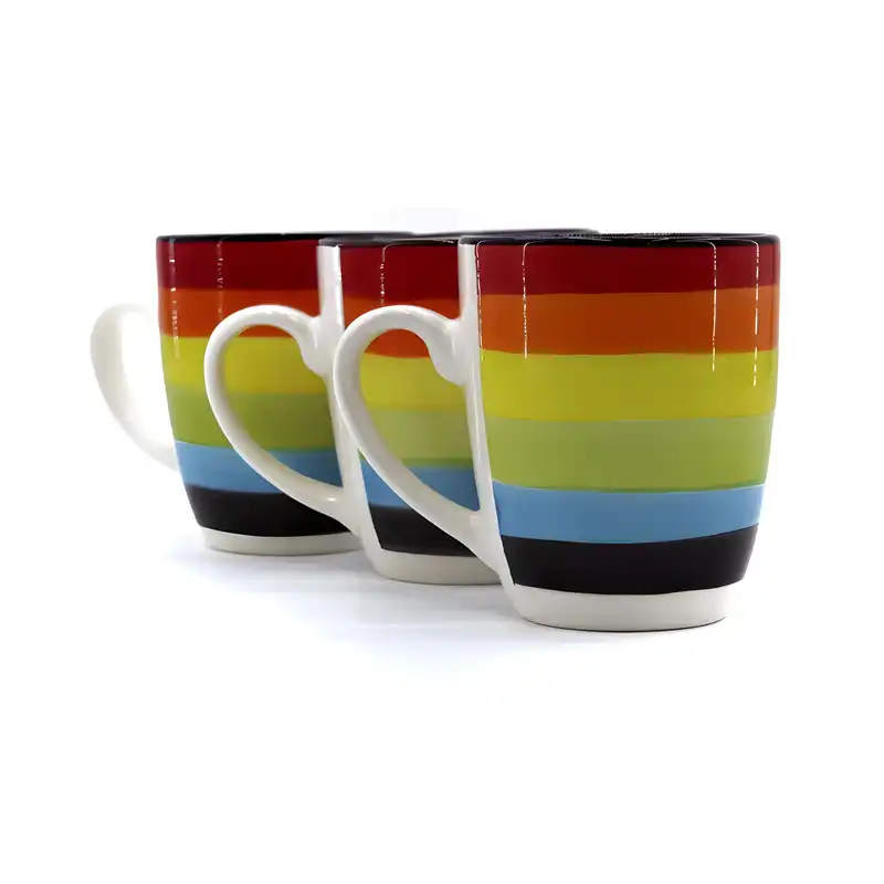 ست 7 تکه پارچ و لیوان سرامیکی مدل رنگین کمان