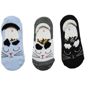 جوراب بچگانه طرح گربه pad2 بسته 3 عددی