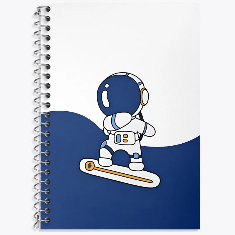 دفتر زبان 50 برگ خندالو مدل دو خط طرح فضانورد کد N4369