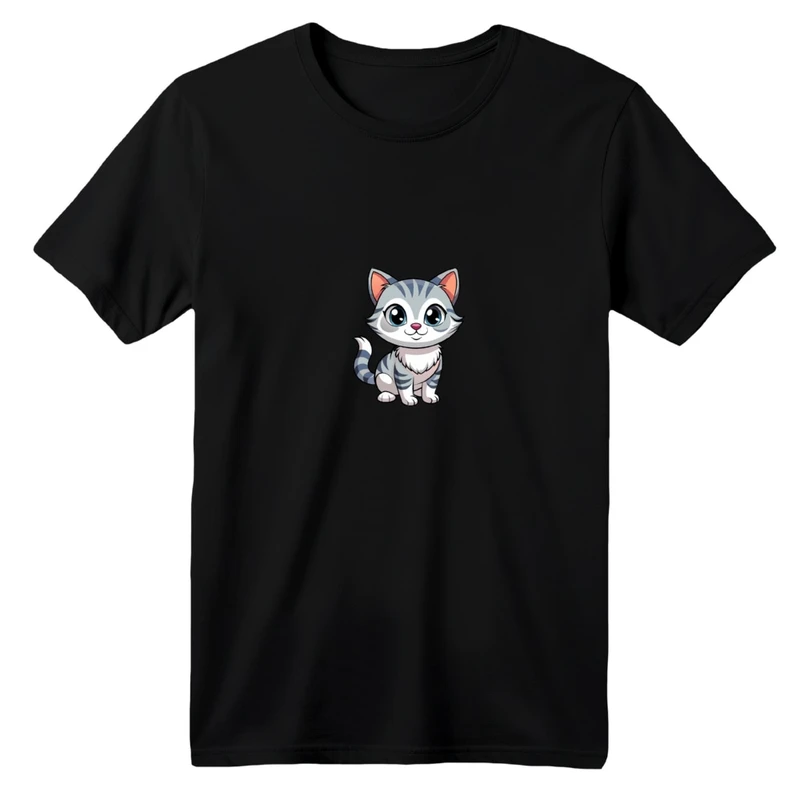 تی شرت آستین کوتاه بچگانه مدل گربه کد 01