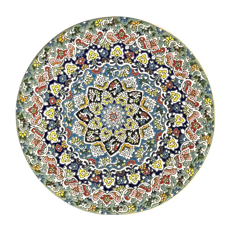 بشقاب مینا کاری مدل اسلیمی مد B35