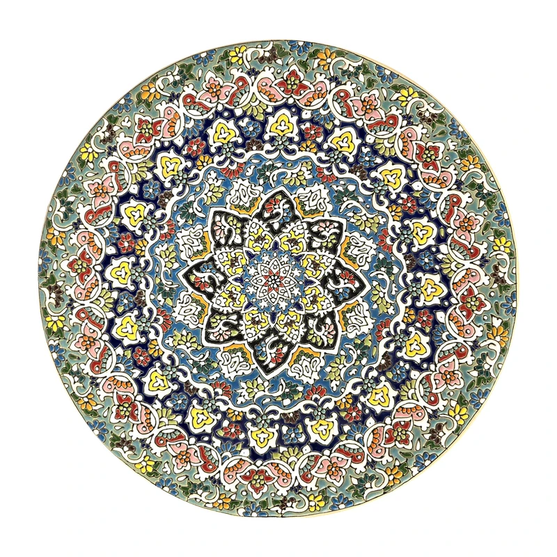 بشقاب مینا کاری مدل اسلیمی مد B35
