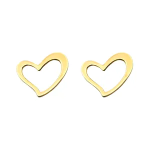 گوشواره طلا 18 عیار زنانه کاپانی مدل قلب کد KE005