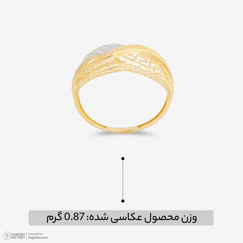 انگشتر طلا 18 عیار زنانه گالری طلا و جواهر هانی مدل ay18 - 5