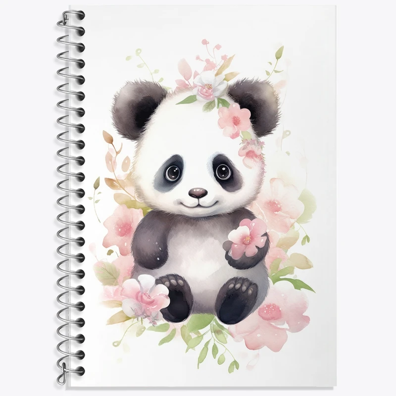 دفتر زبان 50 برگ خندالو مدل دو خط طرح پاندا کیوت کد F2729