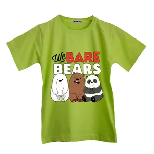تی شرت آستین کوتاه پسرانه مدل سه خرس رنگ فسفری