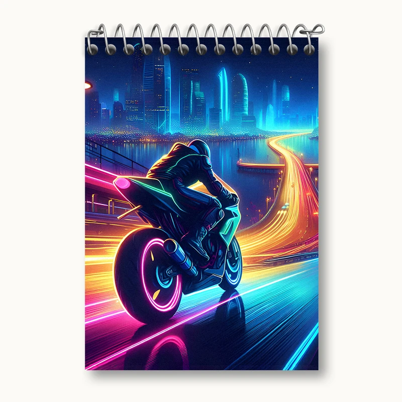 دفتر یادداشت 50 برگ خندالو طرح موتور سوار کد N3563