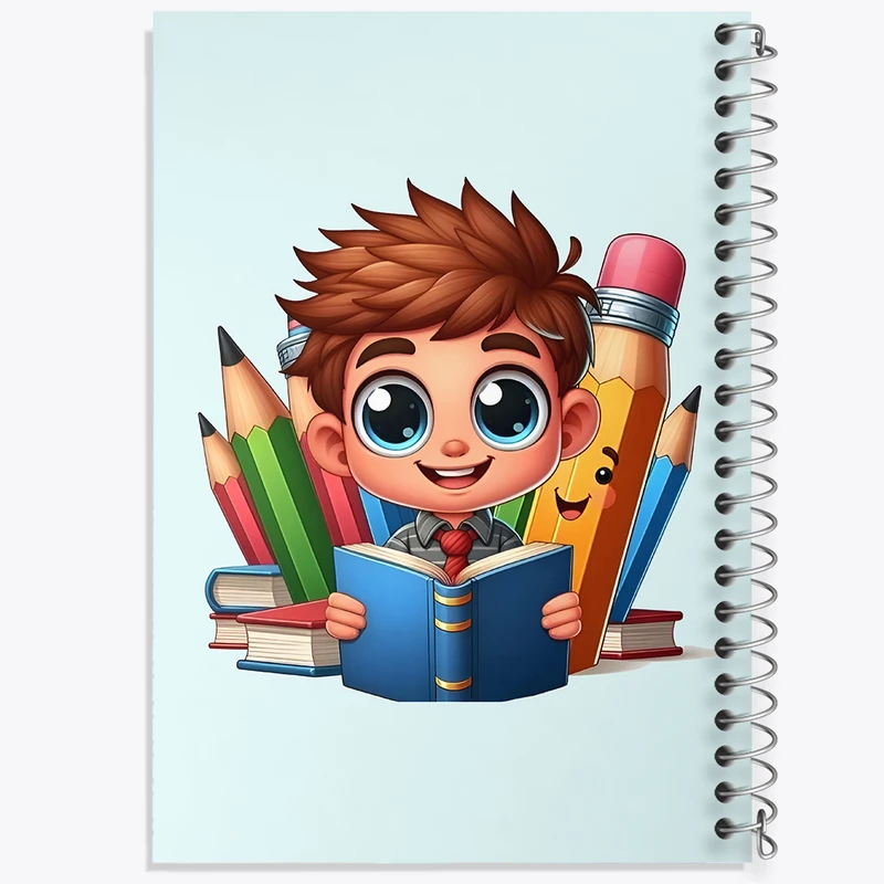 دفتر ژورنال نویسی 50 برگ خندالو مدل نقطه ای طرح پسر دانش آموز کد N5605