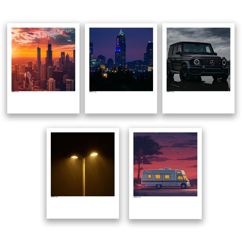 آویز تزیینی عرش مدل فانتزی منظره شهر کد Asa1055 مجموعه پنج عددی