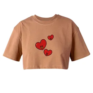 کراپ‌تاپ آستین کوتاه زنانه مدل قلب کد L20 K 