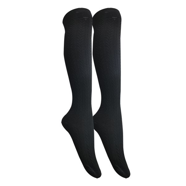 جوراب ساق بلند زنانه تن پوش هنگامه مدل زیرزانو گل برجسته کد BL10 -  - 1