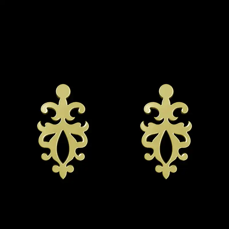 گوشواره طلا 18 عیار زنانه مدوپد مدل اسلیمی کد GA1-15326