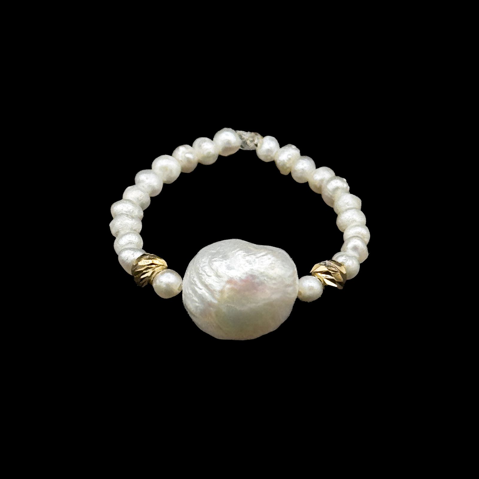 انگشتر طلا 18 عیار زنانه ناریا مدل مروارید پرورشی نامنظمAM007 -  - 1