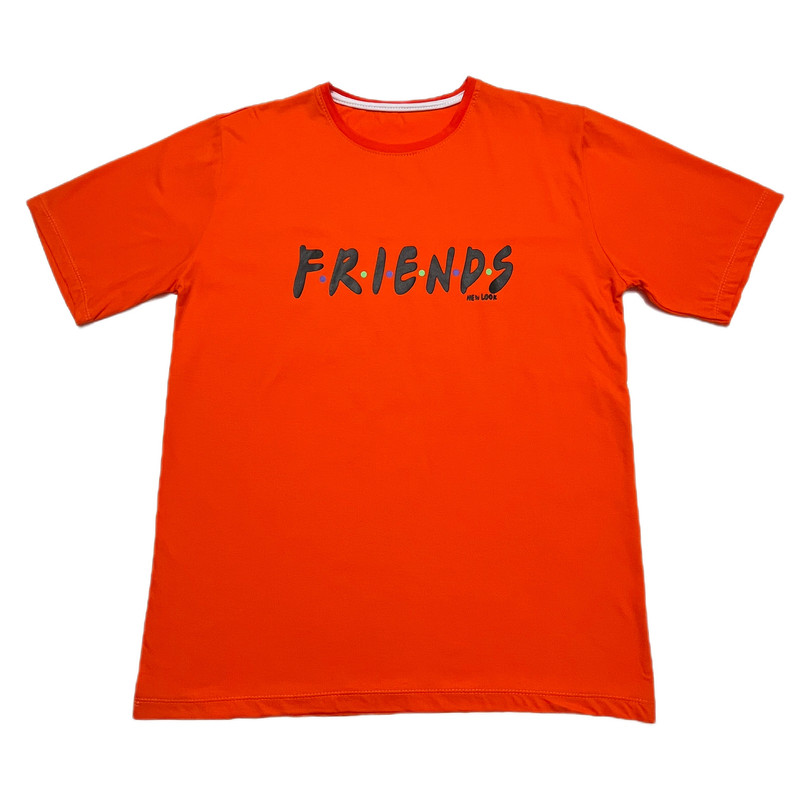تی شرت لانگ آستین کوتاه زنانه مدل فرندز رنگ نارنجی
