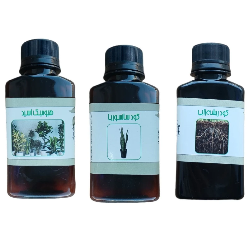 کود مایع هیومیک اسید و کود ریشه زایی و کود سانسوریا مدل life drop حجم 110 میلی لیتر بسته 3 عددی