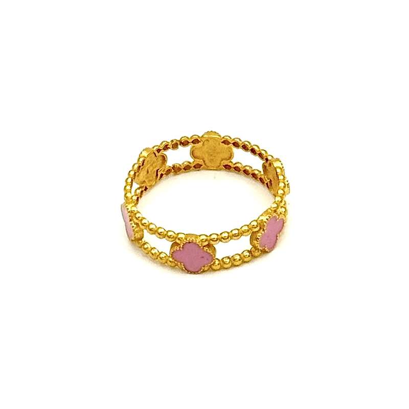 انگشتر طلا 18 عیار زنانه با طرح ونکلیف آرپلز گالری طلای اس بی اچ مدل 01 سایز 54