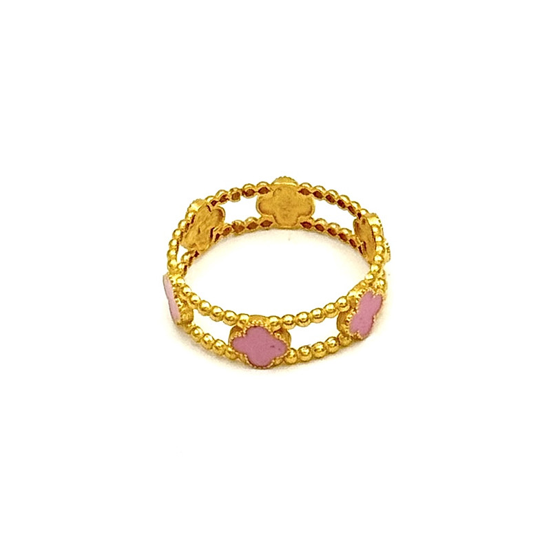 انگشتر طلا 18 عیار زنانه با طرح ونکلیف آرپلز گالری طلای اس بی اچ مدل 01 سایز 54